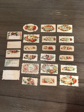 Antique victorian calling cards 18 hidden name 5 traditional cards ephemera